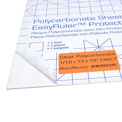 Polycarbonate Sheet 12 x 18 x 1/16" Clear Plastic, Plexiglass Replacement