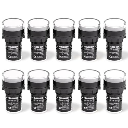 GASHER 10PCS 110V 20mA Energy Saving Indicator Light White - color: White