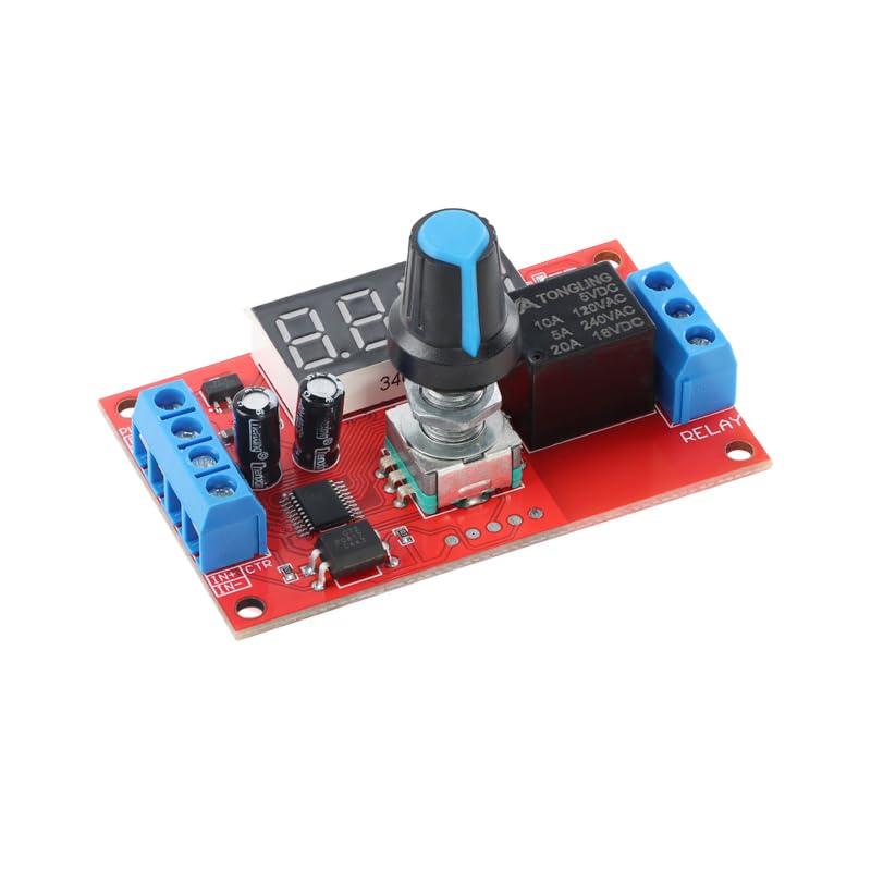 5V 32-Mode Time Delay Relay Module, Digital Timer Controller Switch Board for Motor, Light, Fan, Pump and DIY Automation - color: 5V Knob
