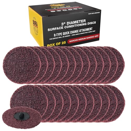 Dura-Gold 3" Surface Conditioning Discs Maroon Medium Sanding Grit Bx of 25 - style: Medium