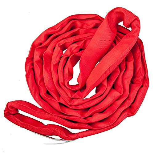 VULCAN Round Sling - Heavy Duty - 10 Foot - Red - Safe Working Load of 13,200 Lbs. (V) - 10,600 Lbs. (C) and 26,400 Lbs. (B) - size: Red - 10 Foot