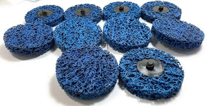 SIGNI Poly Strip Abrasive Surface Conditioning Quick Change Rolok Disc for Quick Paint, Rust, and Oxidation Removal - 2 Inch Diameter - Ideal for Automotive, Metalworking, and DIY （Blue,10 pcs - size: 2 inch