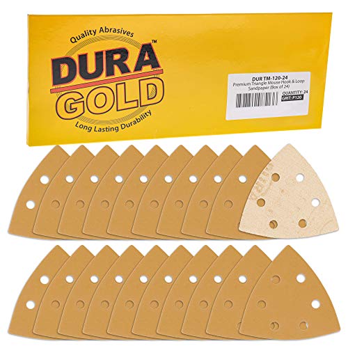 Dura-Gold Premium Triangle Mouse Sanding Sheets - 120 Grit (Box of 24) - 6 - size: 120-Grit