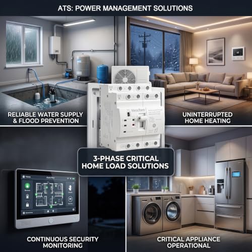 Heschen 63A Dual Power Automatic Transfer Switch 4P 110V DIN Rail ATS - size: 110V 4P