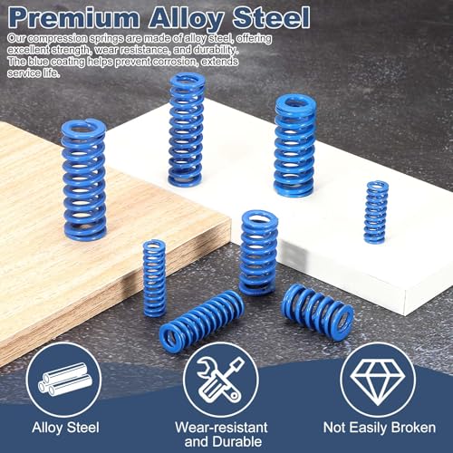 uxcell 4Pcs Blue Compression Springs, 3/8" OD x 1-3/4" L (0.039"x0.075"WD) - size: 3/8"OD, 1-3/4"L