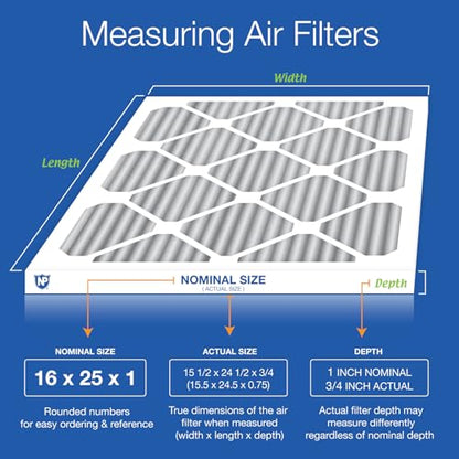 Nordic Pure 16x25x1 Pleated MERV 8 Plus Carbon Air Filters 6 Pack - style: MERV 8 + Carbon