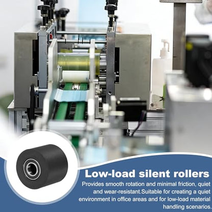 uxcell 2Pcs Plastic Roller Wheel with Bearings 3/8" x 1-3/8" x 1-3/16" - size: 3/8" x 1-3/8" x 1-3/16" (ID x OD x L)