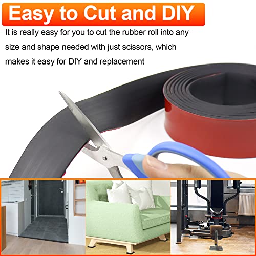 Eunice Adhesive Neoprene Rubber Strips, 2" Wide Rubber Sheet Rolls - size: 2"Widex1/16"Thickx10'Long