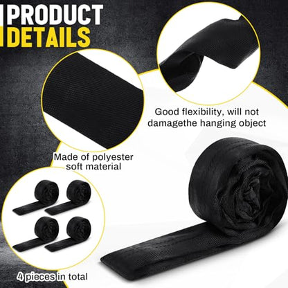 Fabbay 4 Pcs 6.6 Feet Endless Round Slings Polyester Lifting Straps, Black