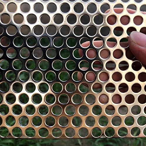 Perforated Metal Sheets-Expanded & Perforated Sheets-Stainless Steel Sheet-20GA 0.32" Hole 1/3" (About 8mm) 19.6" X9.8"-Metal Mesh Sheet for Ventilation and Fume Filtration - size: 19.6"x9.8"