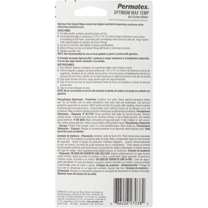 Permatex 27038 Optimum Red High Temperature Gasket Maker, 3 oz (Pack of 2) - size: 3.35 Fl Oz. (Pack of 2), style: Optimum
