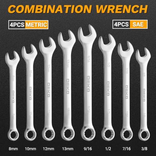 DEKOPRO Mechanic Tool Set & Socket Wrench Set, 226 Pcs Car Tool Kit with Storage Tool Box, 1/4" 3/8" 1/2" Drive, SAE/Metric, w/Ratchet Wrench, Ext. Bars, Hex Keys, for Auto/Moto Repair
