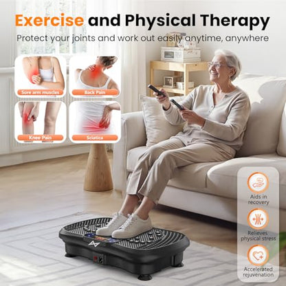 AXV Vibration Plate Exercise Machine Fitness Platform Body Vibrating Board - color: BT.PRO.BLACK