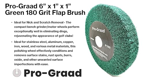 6" x 1" P180 Grit Green Non-Woven Flap Brush Wheel - style: 6" x 1" x 1" Green