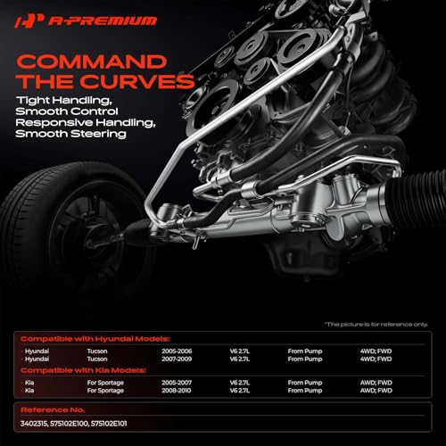 A-Premium Power Steering Pressure Hose Line Assembly, From Pump