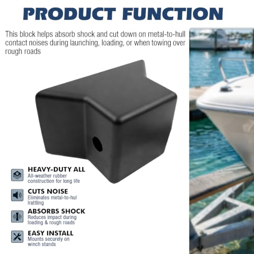 Flat Bow Stop Fits Boat Trailers 5.5 In Span 1/2 Shaft, Jon Boat, Skiff