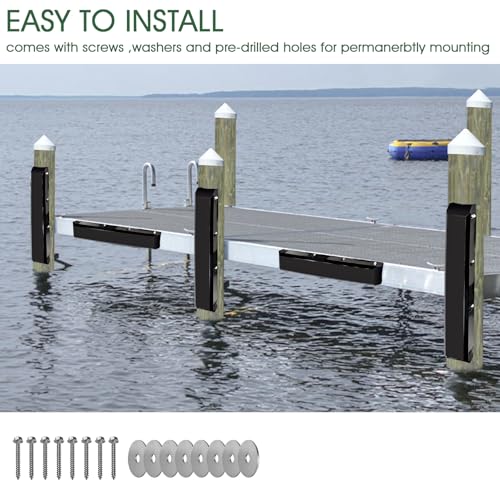 Boat Dock Bumpers for Edge/Piling,Dock Bumpers for Post/Pylon/Straight Edge - style: 1Pack-Black