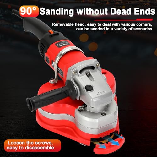 Electric Diamond Polisher Machine with Telescopic Rod，3800W Concrete Grinder Machine with 6-Speed Control & Dust Collection Cover, Floor Grinder for Grinding Concrete Deck Marble Granite