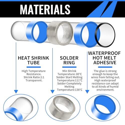 200PCS Solder Seal Wire Connectors, Waterproof Solder Butt Connectors Kit - size: 200 pcs