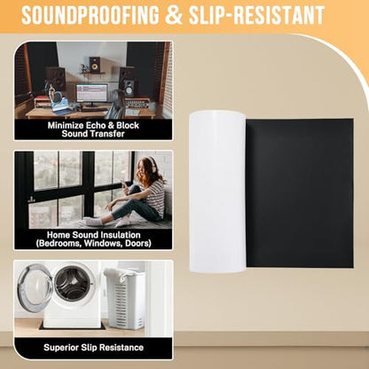 MYFULLY Neoprene Foam Sheet 12" x 59" x 1/4" Adhesive Backing Roll - size: 12 in x 59 in x 1/4 in