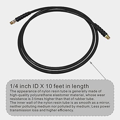 AMZCNC 10' 10000psi High Pressure Hydraulic Hose CH-604 Coupler 3/8" Thread Hydraulic Hose Assembly,1/4" ID x 10 ft(BLACK, 10' 10000 PSI 3/8") - color: Black, size: 10' 10000 PSI 3/8"