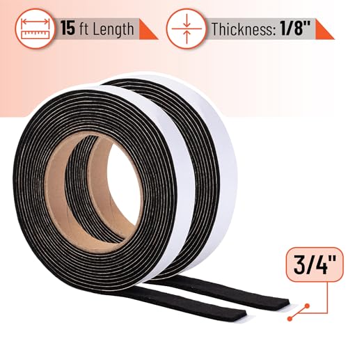 UNCO- Smoker Gasket, 15 FT, 3/4" x 1/8", 2 Pack, Black, Smoker Gasket Seal High Temp - color: Black, size: 3/4"x1/8" 15 Ft, 2 Pack