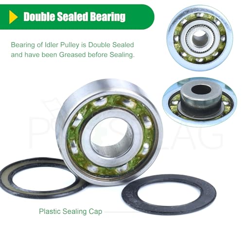 2 Pack 756-0627D Idler Pulley for Cub Cadet LT1045 LT1046 Decks - color: T11 2x756-0627