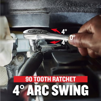 CRAFTSMAN Mechanics Tool Set, 3/8 Inch Drive, SAE, 11 Piece, 90-Tooth (CMMT12126) - style: NEW SAE 11 Piece