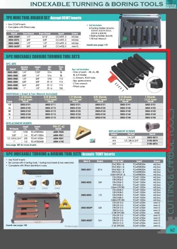 HHIP 2003-0001 1/4 Inch 5 Piece Indexable Carbide Turning Tool Set - size: 1 /4" Shank, style: 5 Piece, Set No - ST 4