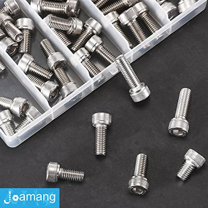M8 x 12mm 16mm 18mm 20mm 25mm Hex Socket Head Cap Screws Bolts, Stainless Steel 304, Metric Allen Drive, Bright Finish, Fully Threaded, Assortment Kit 50PCS - size: Socket M8x12-25 mm