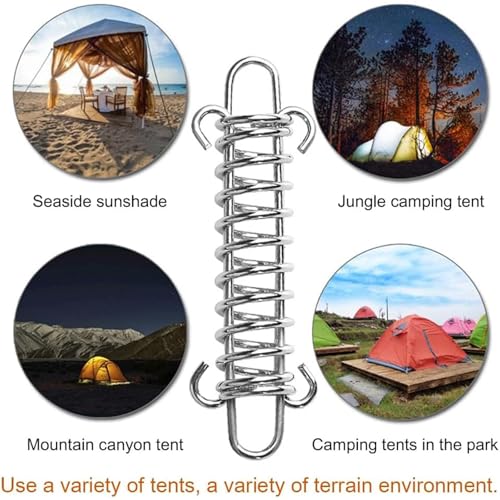 4.7" Tension Springs with Hook Ends,304 Stainless Steel Sunshade Hardware - size: 8 PCS Large (4.7 in)
