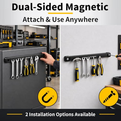 GRENPRO Double-Sided Magnetic Tool Holder, 12" Magnetic Tool Bar, 110 lb - size: 12inch