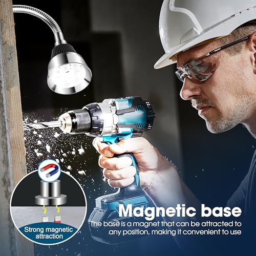 Magnetic Work Light, LED Machine Work Light with Magnet Base & Flexible Gooseneck, Shop Tool Lamp for Wood Lathe, Workbench, Sewing Machine, Grill, Industrial Mechanic Light