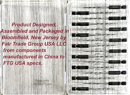 FTG USA 16Pc #4 (7/64") Replacement Countersink Drill Bit Set Tapered Bits - size: #4 (7/64"), style: 16 Bits w/o cutter
