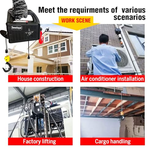 Electric Hoist Winch,1100lbs Electric Hoist 110 Volt 1500W Portable Electric Winch with Remote Control Wired/Manual,Chain Hoist Overload Protection 25ft Lifting Height for Towing&Pure Copper Motor - color: Remote Control/Manual