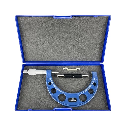 HFS(R) 4-5" Outside Micrometer with 0.0001" Accuracy, Carbide Anvil and Laser-Etched Scale - size: 4-5"x0.0001", style: Classic Ratchet