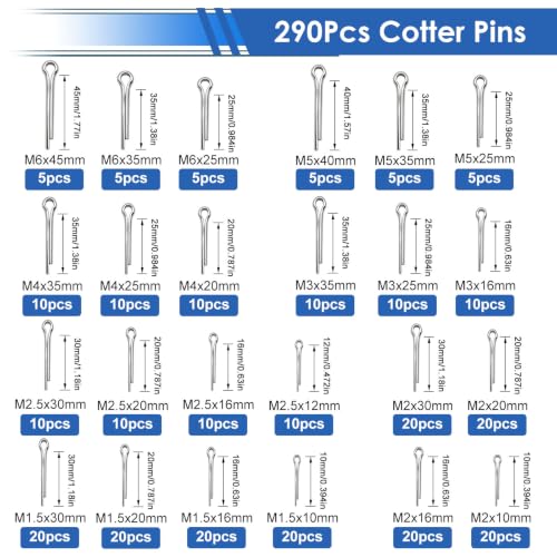 600Pcs 304 Stainless Steel Cotter Pins Assortment Kit - Hitch Pin Clips for Locking Systems | Ideal for Farm Tools, Tractor Implements, and Accessories - size: 600Pcs 31-sizes