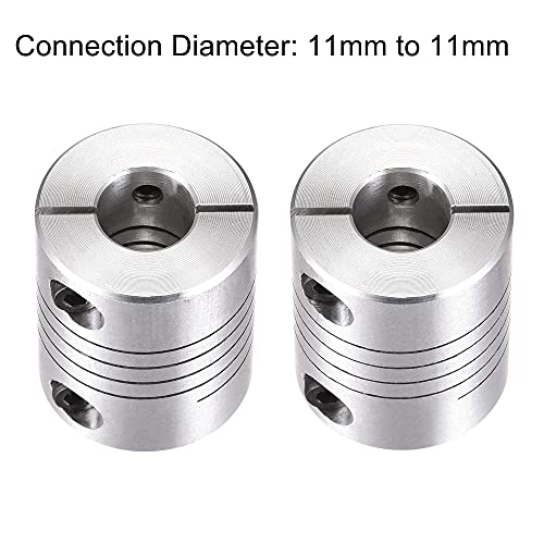 uxcell 2PCS Motor Shaft 11mm to 11mm Helical Beam Coupler Coupling 25mm Dia 30mm Length - size: 11mm to 11mm