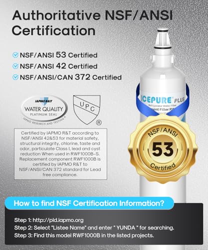ICEPURE PLUS 5231JA2006A NSF/ANSI 53 & 42 Certified Water Filter,3PACK - style: Lead & Contaminant Reduction