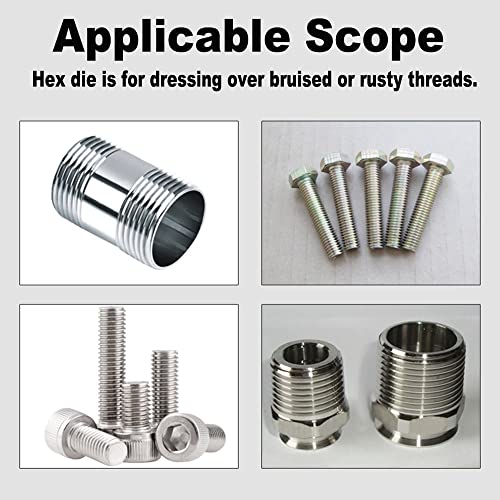 Utoolmart Hex Rethreading Die, M10 x 1.5 Pitch, Carbon Steel Thread Die, Hex Rethreading Die Machine Thread Die, Hexagon Taper Pipe Die - size: M10×1.5 Fine Teeth