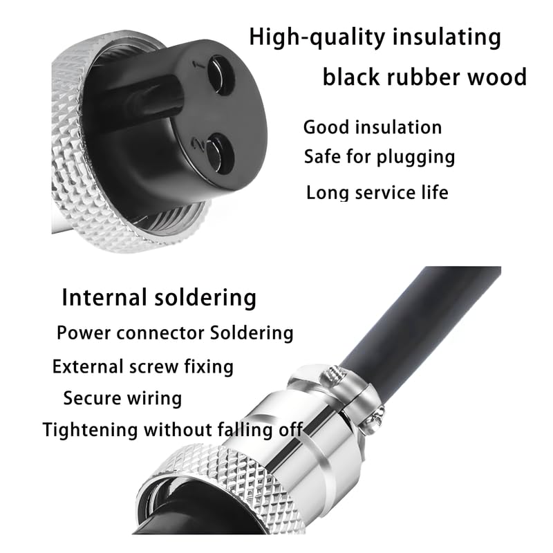 16.4Ft GX12 6Pin Female to Female Aviation Connector Cable,Metal Circular Adapter PVC Cable Connector 5A/125V,12mm for Electrical and Electronic Connections AWG24 Cable 5M - size: 6Pin