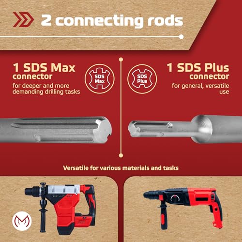 10PCS Concrete Hole Saw Kit with 3 Drill Bits and SDS Plus & Max Shank, Masonry Hole Saw Kit Size 30, 40, 65, 80, 100 MM for Brick, Block, Concrete Drilling.