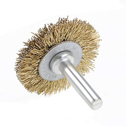 uxcell 1-1/2Inch Wire Wheel Brush Bench 1/4-Inch Shank Crimped Steel 10 Pcs - size: 1 1/2Inch