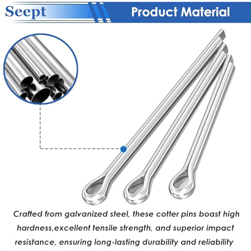 315Pcs Cotter Pins Zinc Plated Cotter Pins Assortment Kit Tractor Pin Used for Hitch Pin Lock System, Trucks, Engine Repair in Towing Hitch Clips & Pins - size: 315Pcs 6-sizes