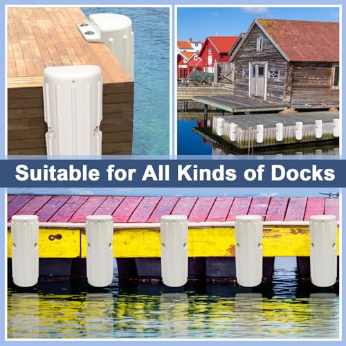2 or 1 Pack Boat Dock Bumpers, Dock Fenders for Dock Edge Protection, Anti-Crack Marine Dock Bumpers with Stainless Steel Mounting Hardware, Protect Boats and Dock