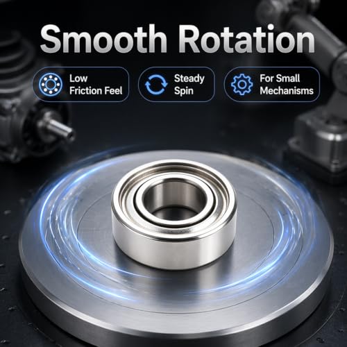 10 PCS R188-ZZ Deep Groove Ball Bearings, 1/4 Inch x 1/2 Inch x 3/16 Inch Miniature Bearings, Double Metal Sealed Shielded Precision Ball Bearings (R188-ZZ)
