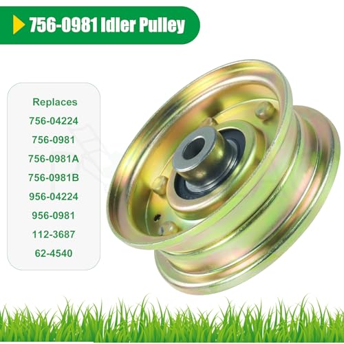 756-04224 Flat Idler Pulley for Cub Cadet LT1050 LT1042 LT1045 Deck - color: T8 1x756-0981