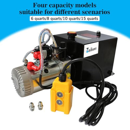 Electric Hydraulic Pump,6 Quart Double Acting Hydraulic Pump - size: 6 Quart Double