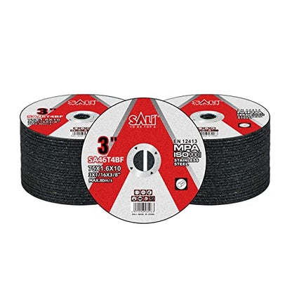SALI 50 Pack Cut Off Wheels Cutting Wheels 3" x 1/16" x 3/8" Professional Cutting Stainless Steel for 3 in Angle Grinders and Die Grinders- Cutting Disc Aggressive Cutting Operating Up to 20380 RPM