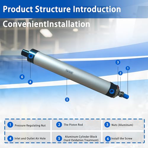 CG WEITENG Pneumatic Mini Pneumatic Cylinder MAL Single Rod Aluminum Double Acting Pneumatic Cylinder 40mm Bore 200mm Stroke(MAL40x200) - color: MAL-40 mm, size: 200 mm